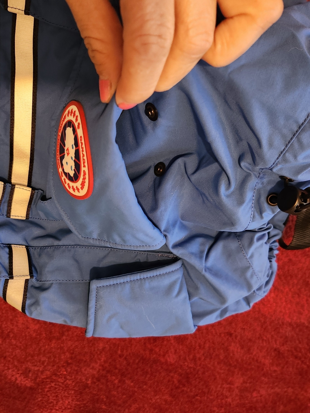Canada Goose Light Blue Nylon Backpack with Red Logo Patch - Picture 7 of 13